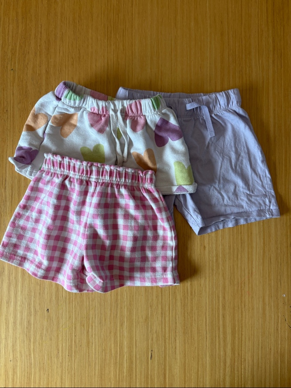 Zara heart girls multiple, Gymboree Pink Gingham, H&M Lavender shorts